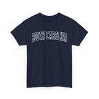 Navy blue t-shirt with 'SOUTH CAROLINA' text on a white background