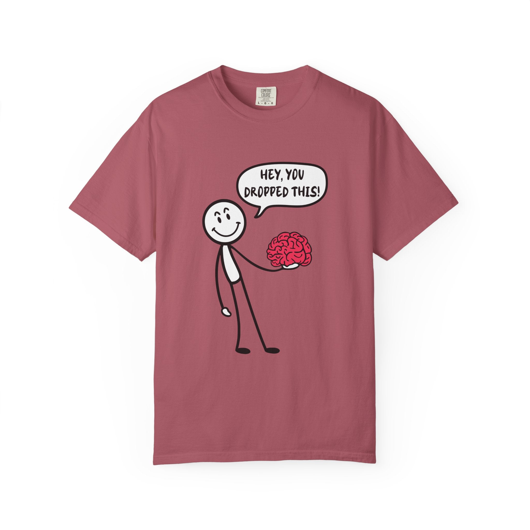 Brainy Humor Graphic Tee | Funny Nerdy Gift Idea - Crimson / S - T-Shirt