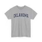 Gray t-shirt with 'OKLAHOMA' text on a white background