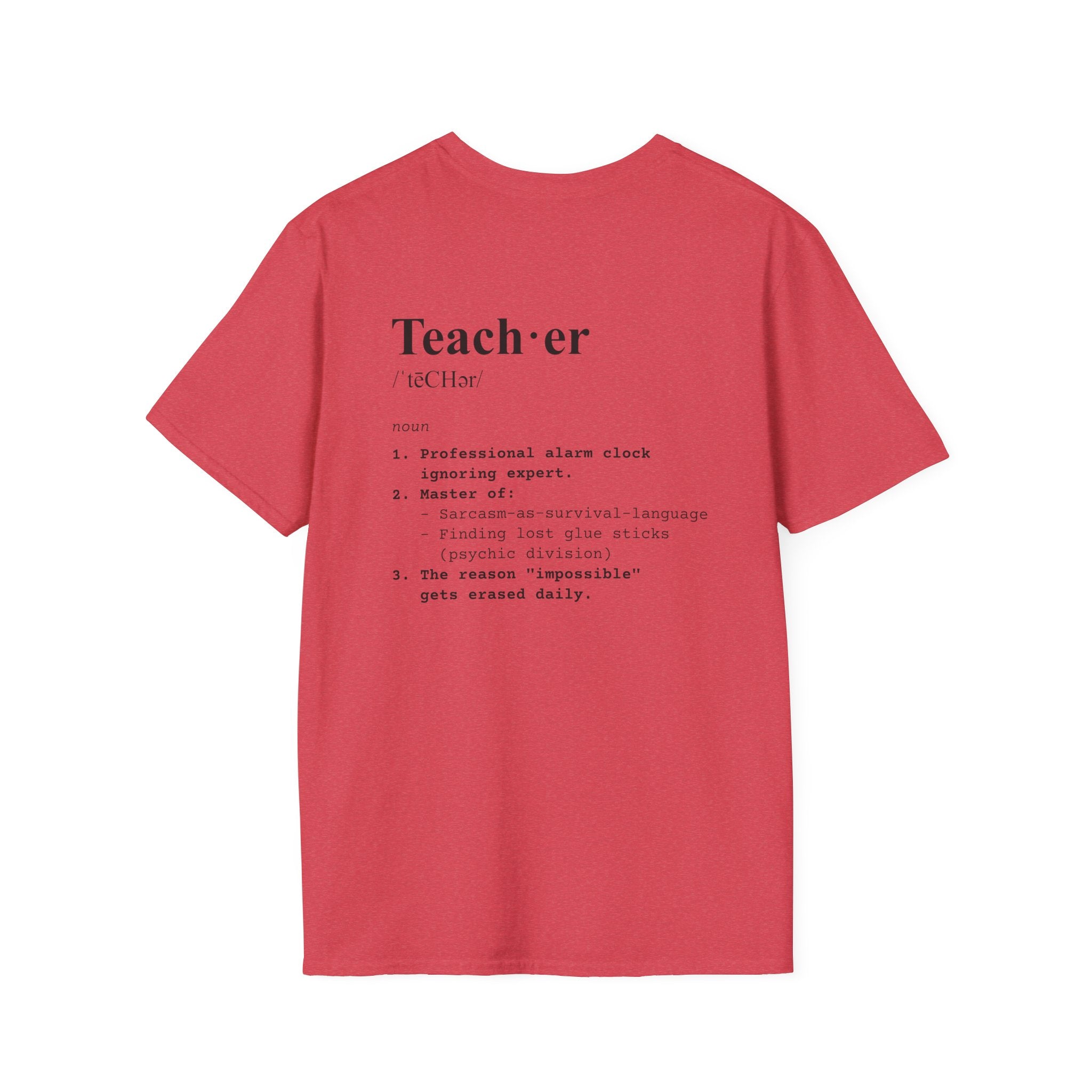Teacher Definition T-Shirt (V3 - Back Print) - Heather Red / S - T-Shirt