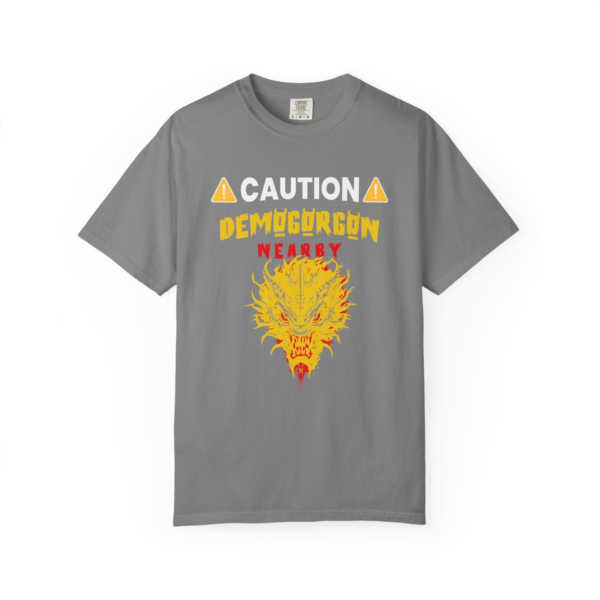 ⚠️ Caution: Demogorgon Nearby T-Shirt - Grey / S - T-Shirt