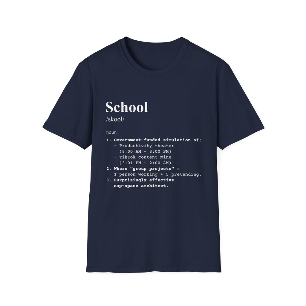 School Definition T-Shirt (V1) - Navy / S - T-Shirt