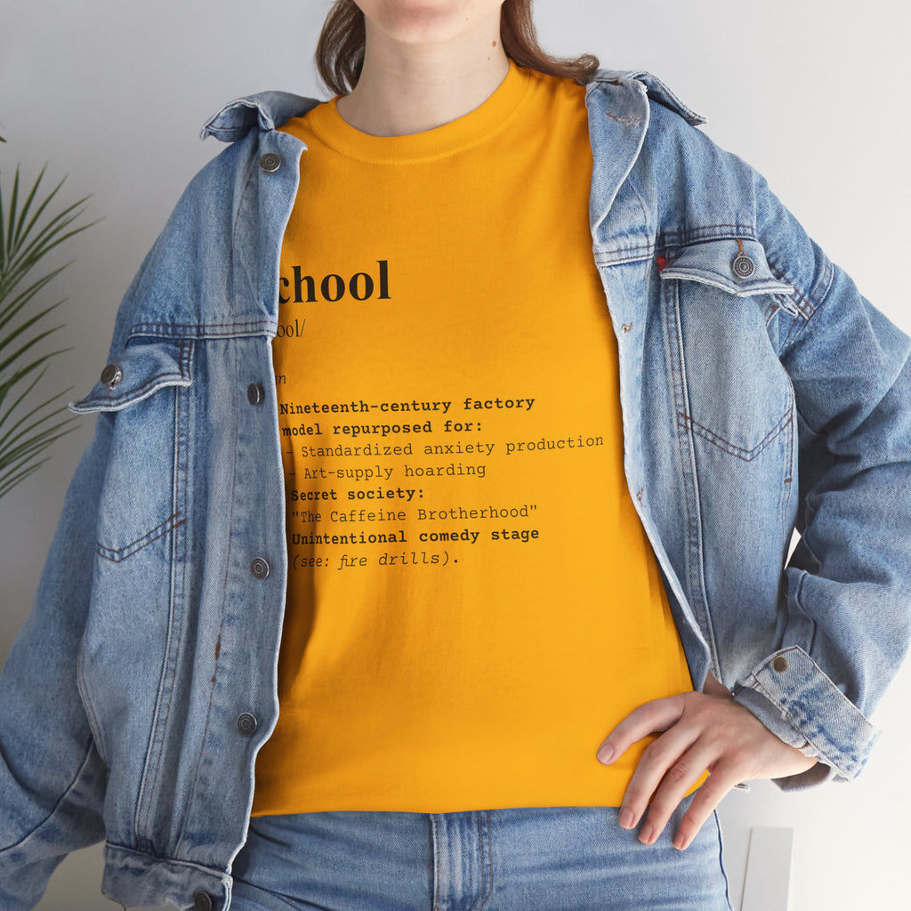 School Definition Unisex Tee Perfect for Students Teachers Casual Wear Back to School Birthday Gifts Graduation