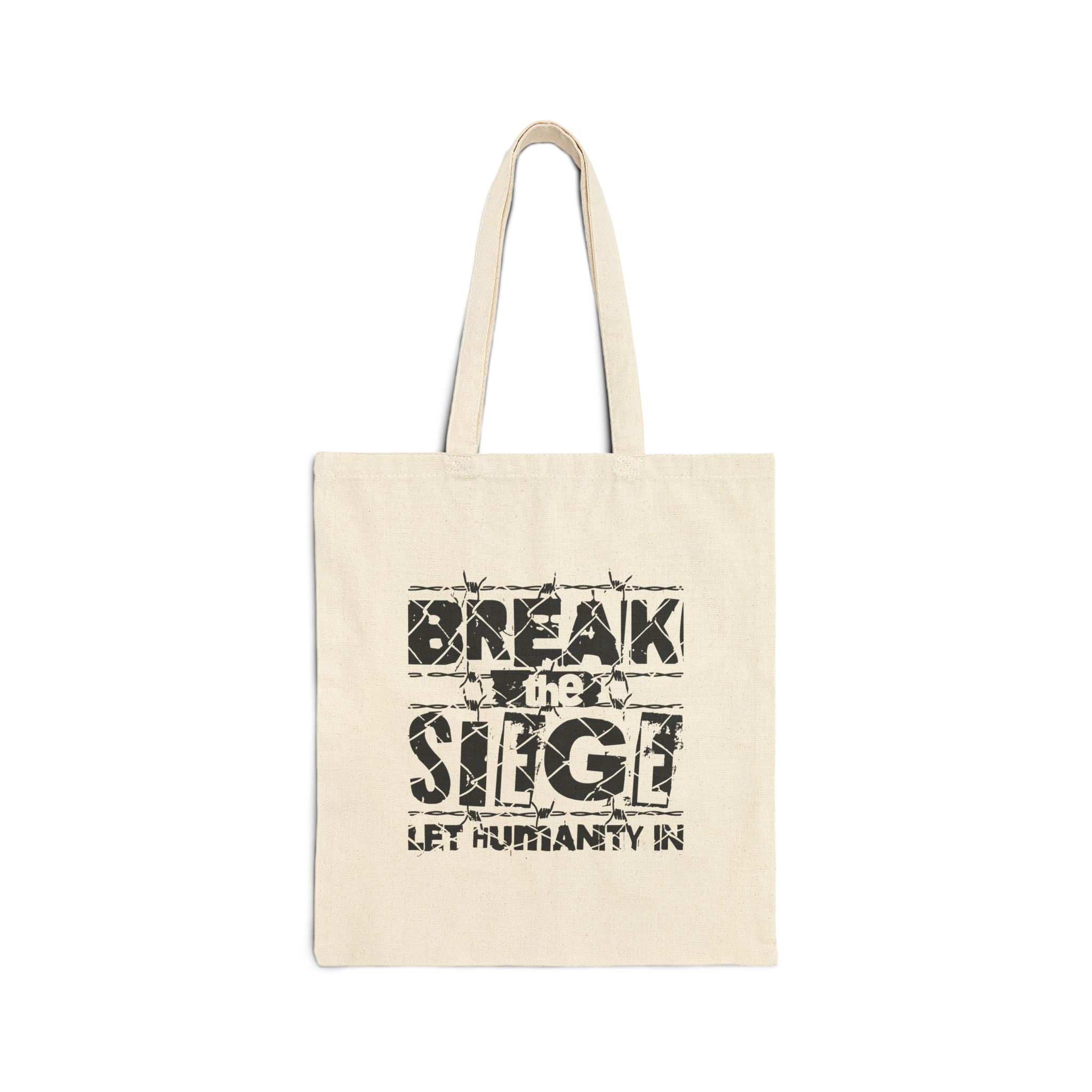 Break the Siege Cotton Canvas Tote Bag - Natural / 15’’ x 16’’ - Bags