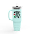 Palestine Freedom Insulated Travel Mug - 40oz / Teal