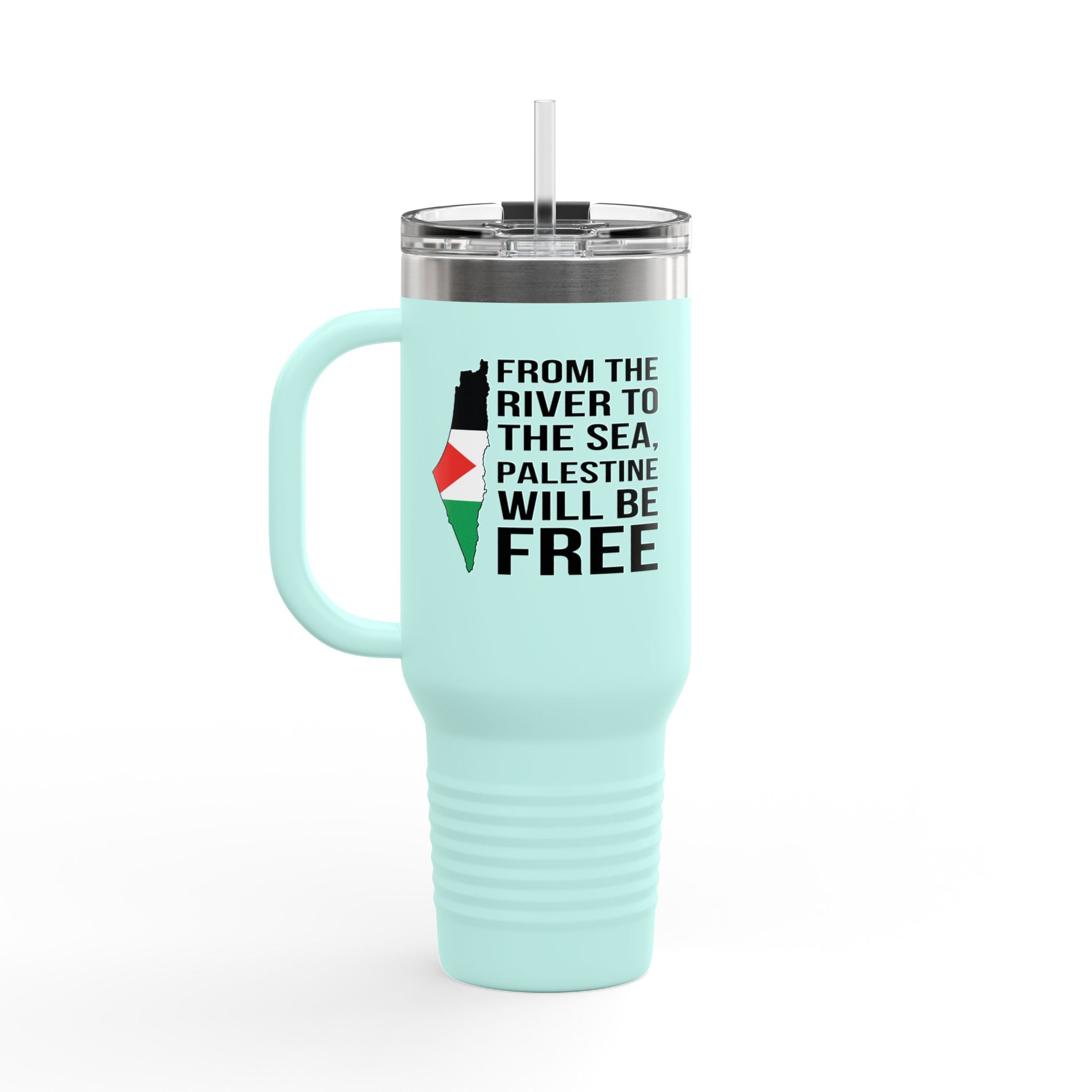 Palestine Freedom Insulated Travel Mug - 40oz / Teal