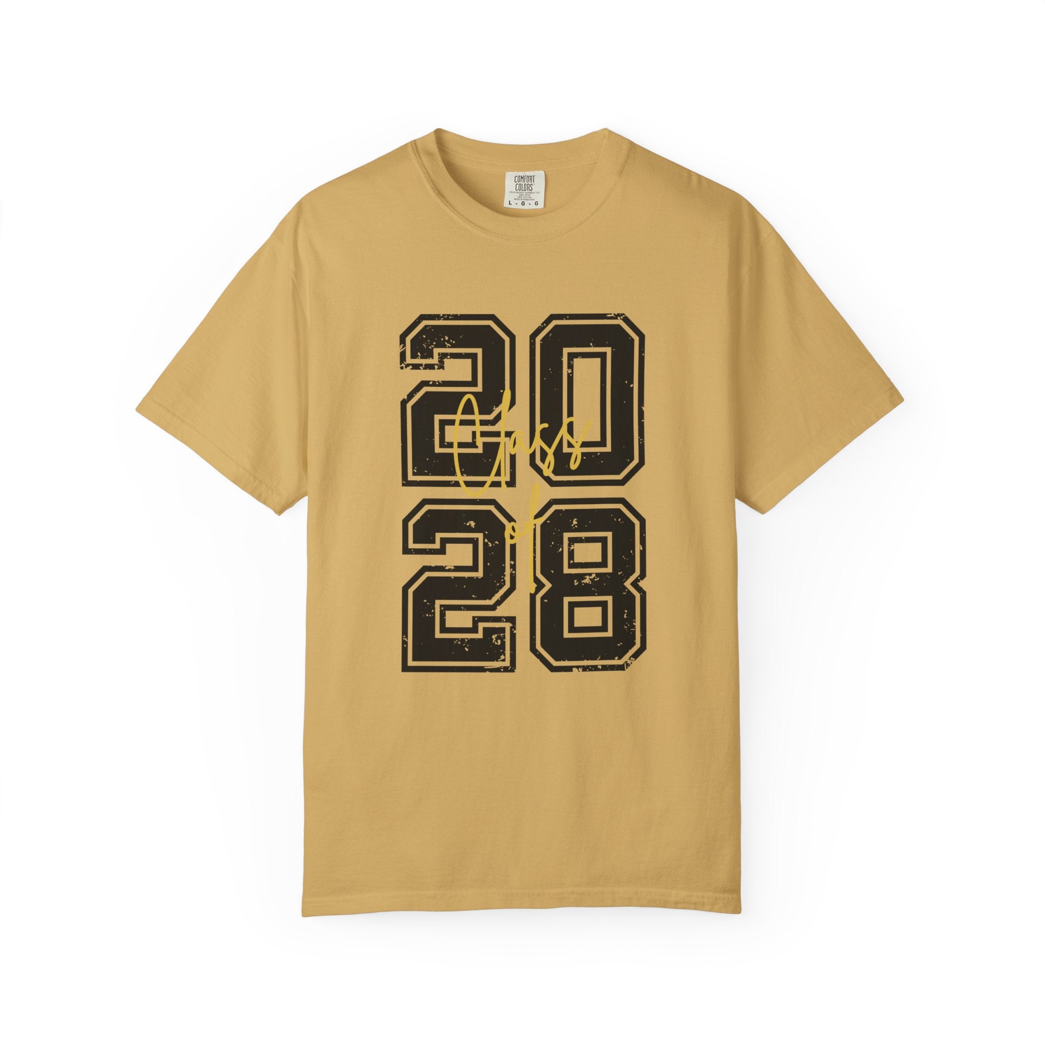 Graduation Unisex T-Shirt 2028 Customizable College Tee High School Graduation Gift Trendy Casual Wear - Mustard / S