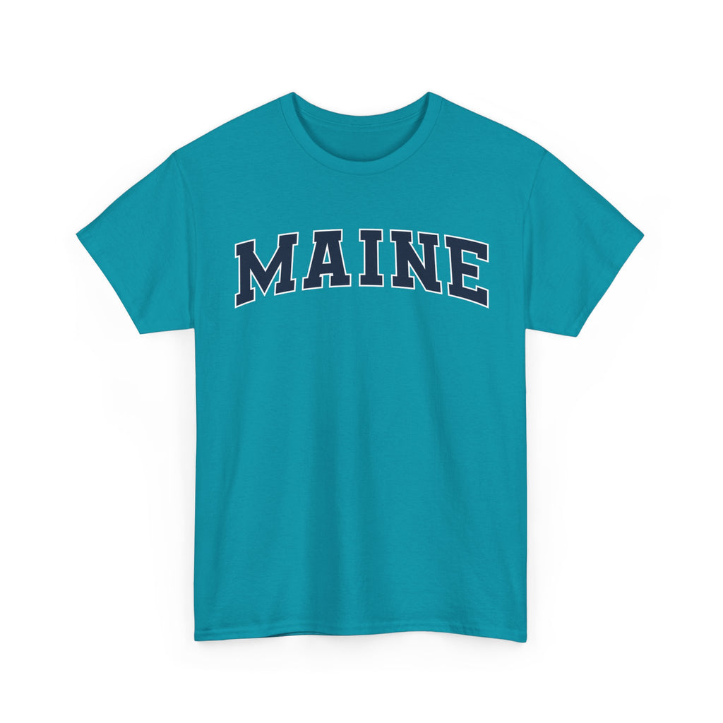 Maine Vintage Varsity Unisex T-shirt - Tropical Blue / S - T-Shirt