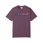 Freedom Flag Typography T-Shirt - Berry / S