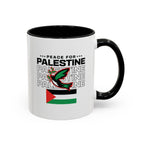 Peace for Palestine Accent Coffee Mug