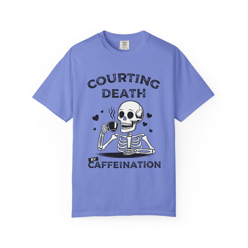 Coffee Skeleton Shirt | Humorous Caffeine Addict Tee - Flo Blue / S - T-Shirt