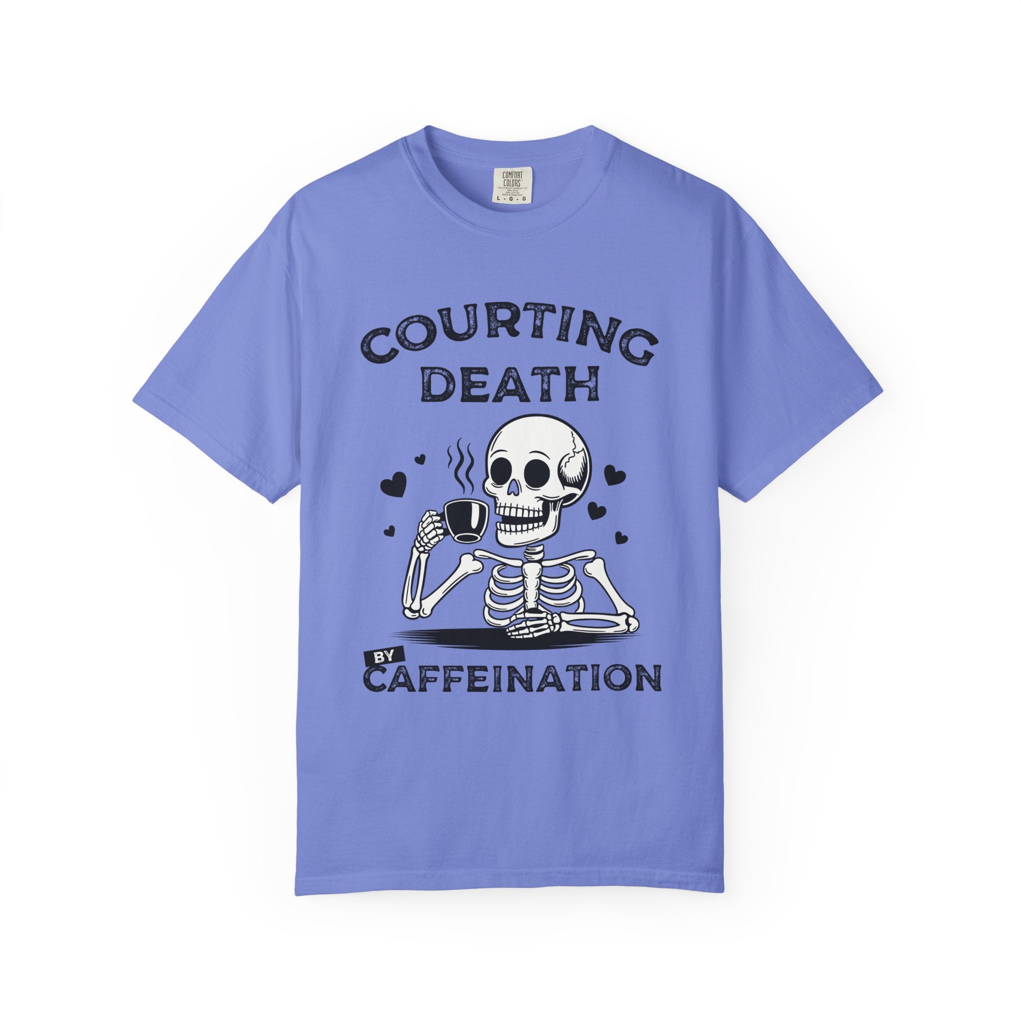 Coffee Skeleton Shirt | Humorous Caffeine Addict Tee - Flo Blue / S - T-Shirt