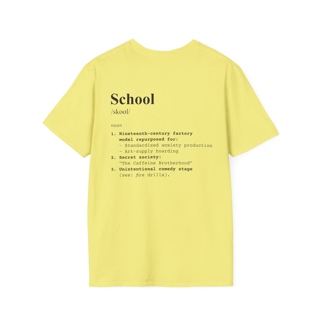 School Definition T-Shirt (V3 - Back Print) - Cornsilk / S - T-Shirt
