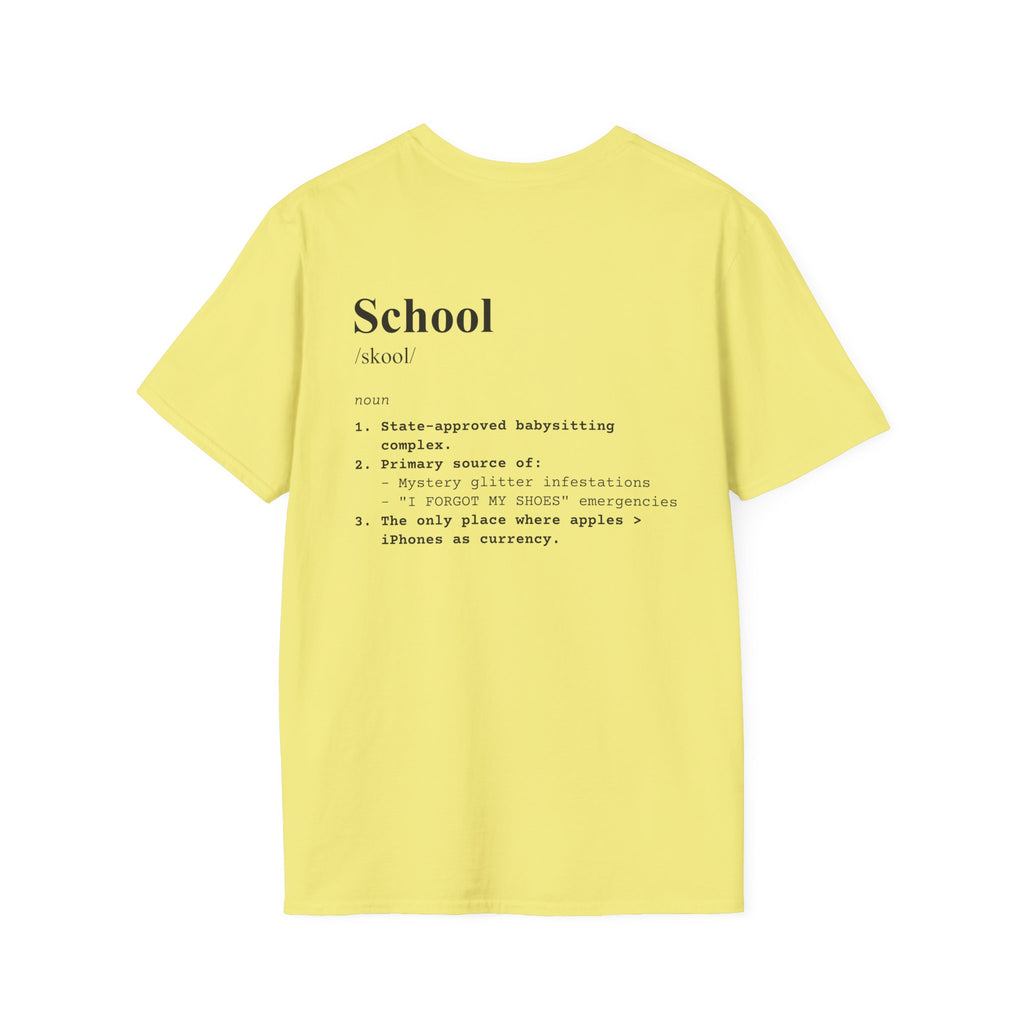 School Definition T-Shirt (V2 - Back Print) - Cornsilk / S - T-Shirt