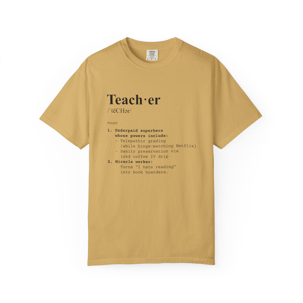Teacher Definition T-Shirt (V1) - Mustard / S - T-Shirt