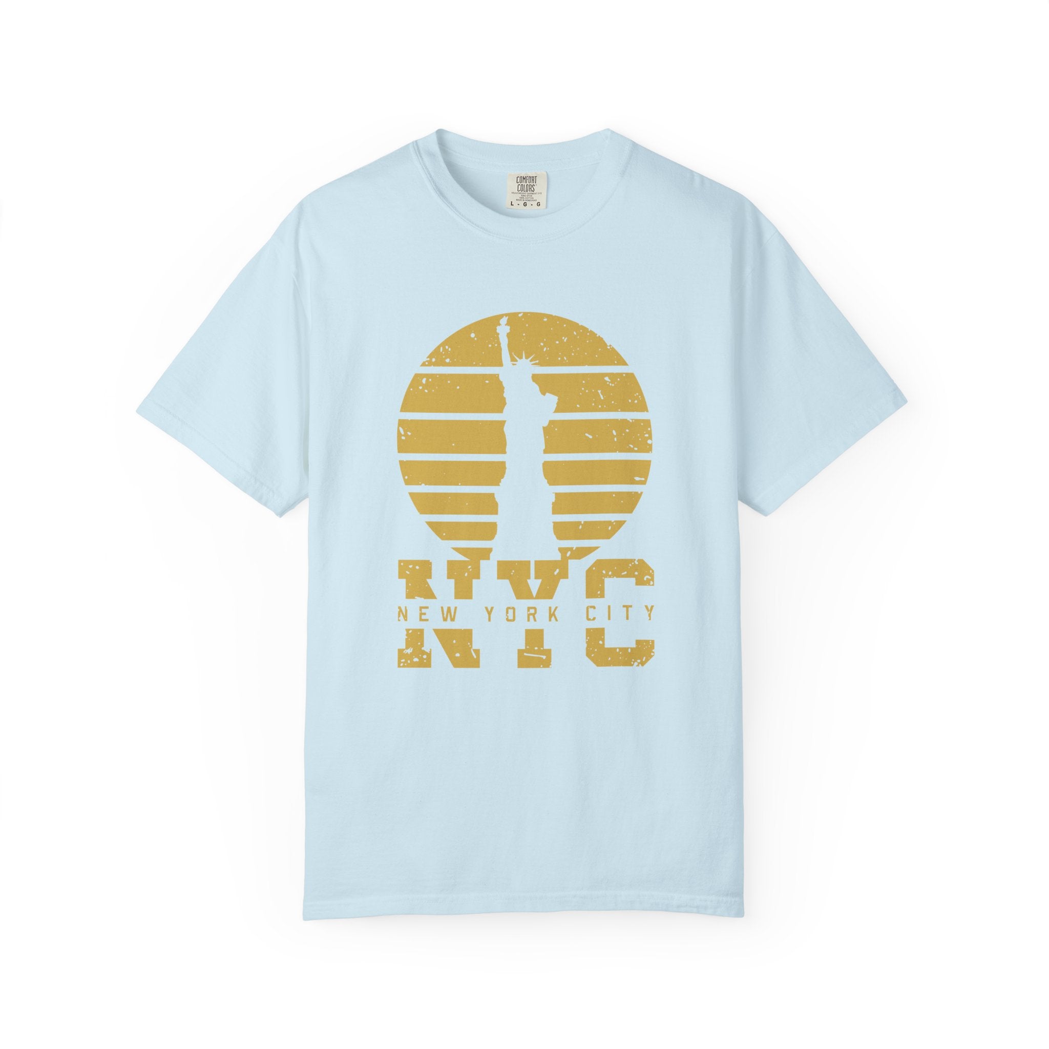 NYC Sunset Graphic T-Shirt - Chambray / S