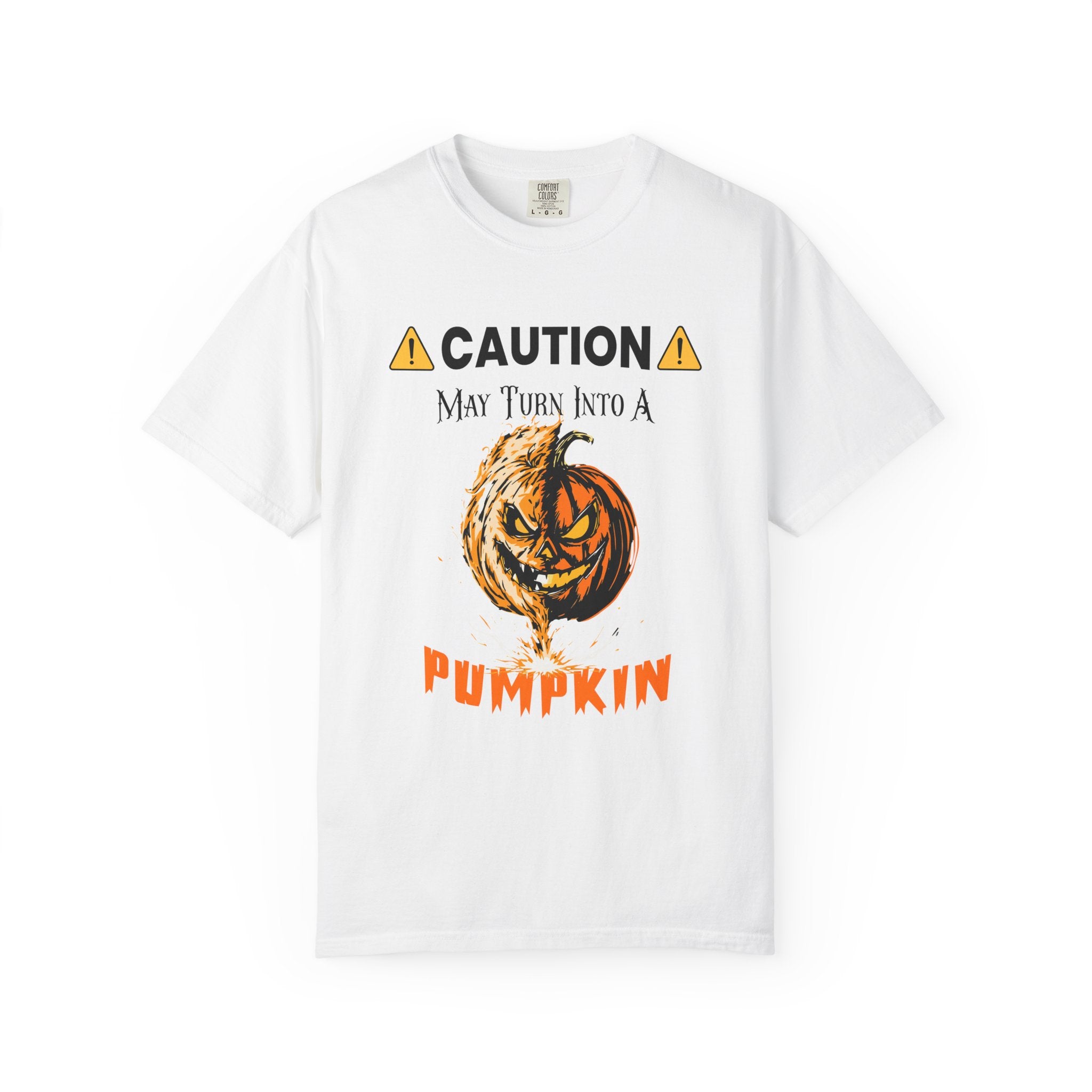 ⚠️ Caution: May Turn Into a Pumpkin T-Shirt - White / S - T-Shirt