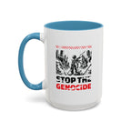 Stop the Genocide Accent Coffee Mug - 15oz / Light Blue