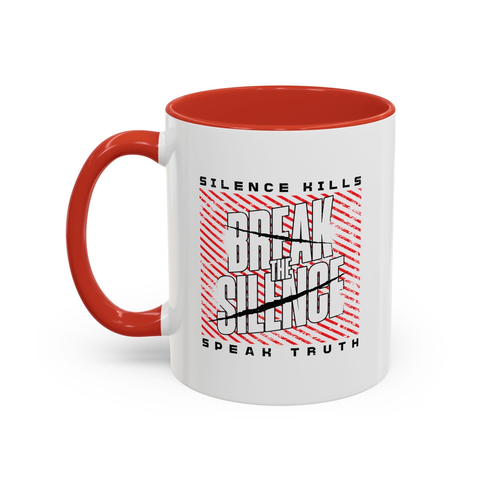 Break the Silence Accent Coffee Mug - 11oz / Red