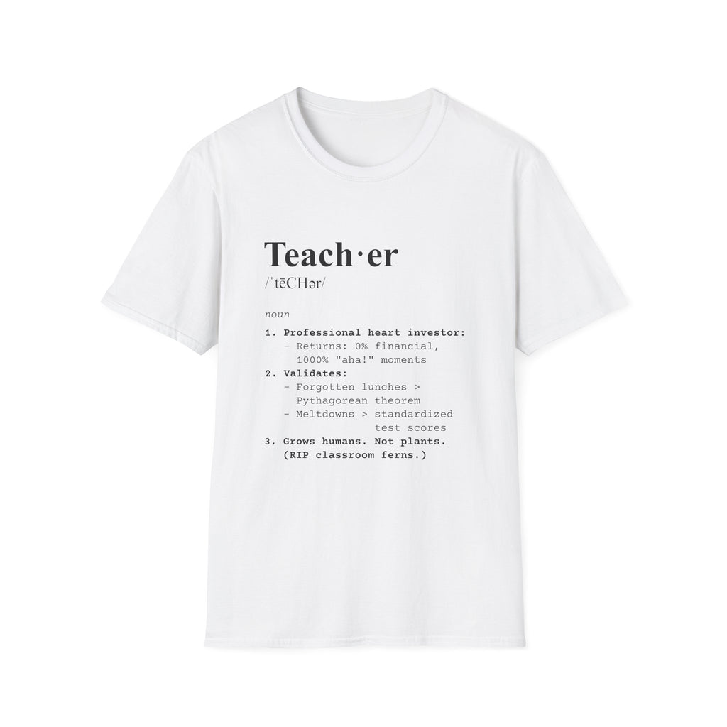Teacher Definition T-Shirt (V4) - White / S - T-Shirt