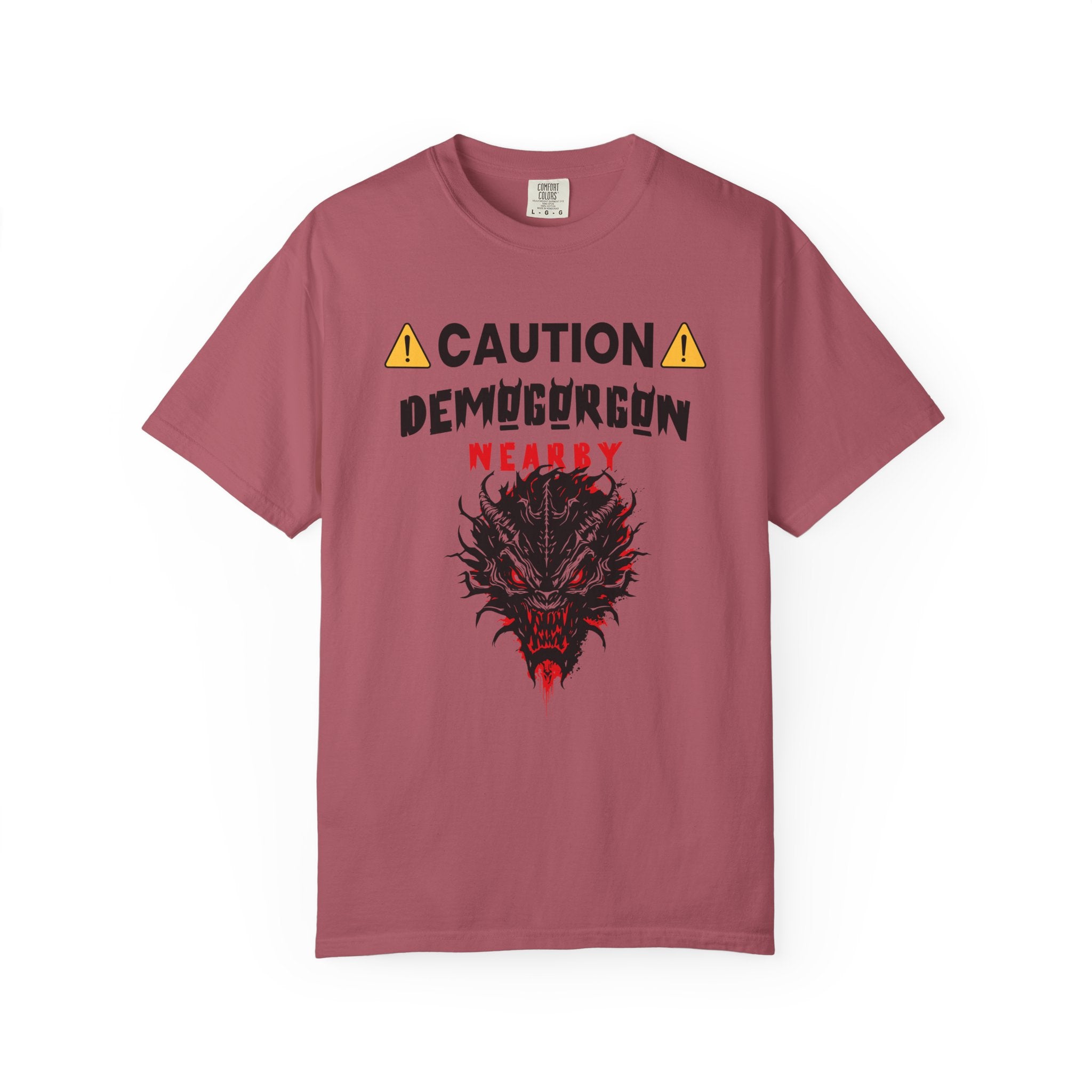 ⚠️ Caution: Demogorgon Nearby T-Shirt - Crimson / S - T-Shirt