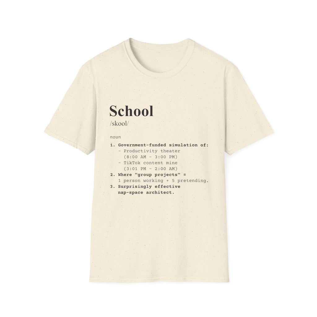School Definition T-Shirt (V1) - Natural / S - T-Shirt