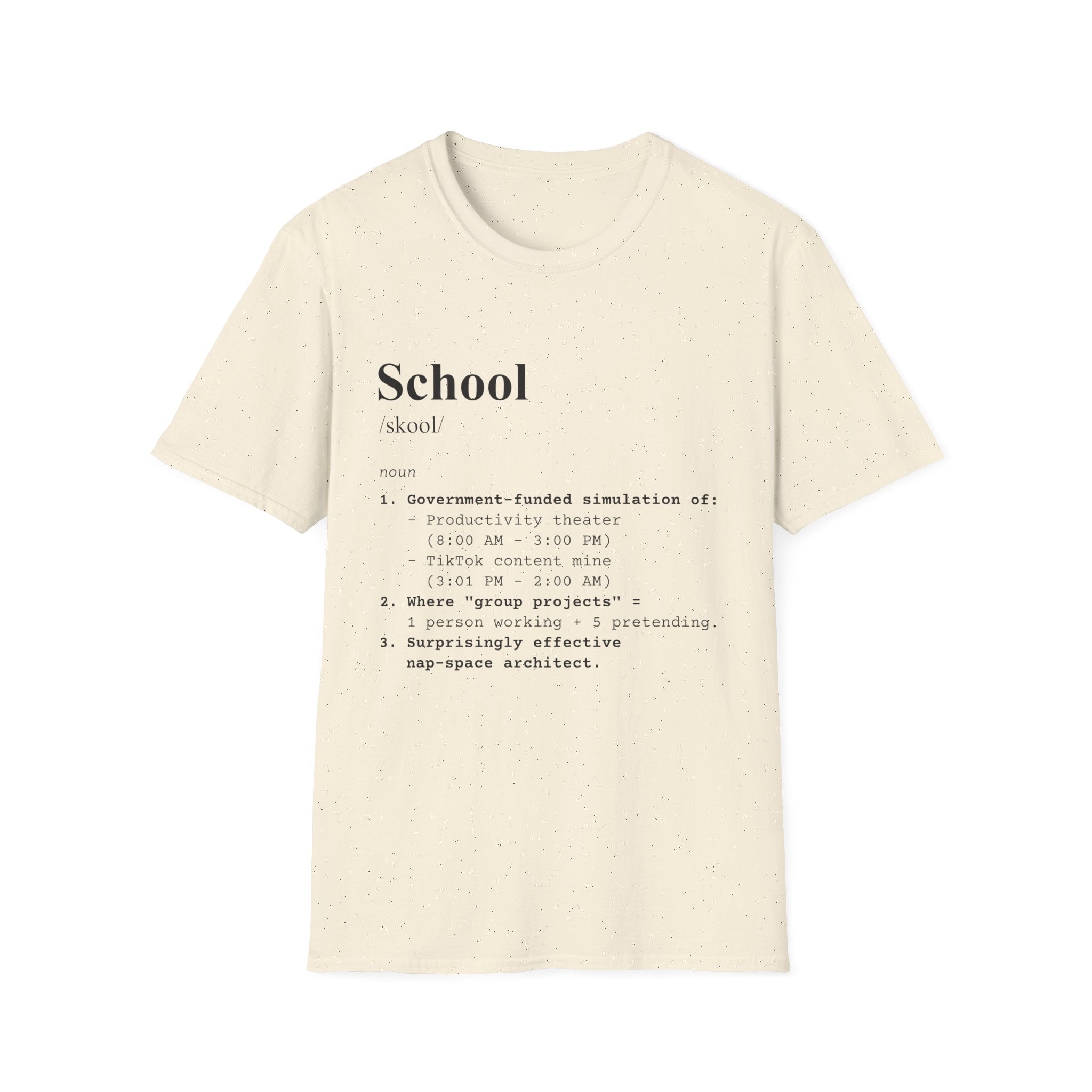 School Definition T-Shirt (V1) - Natural / S - T-Shirt