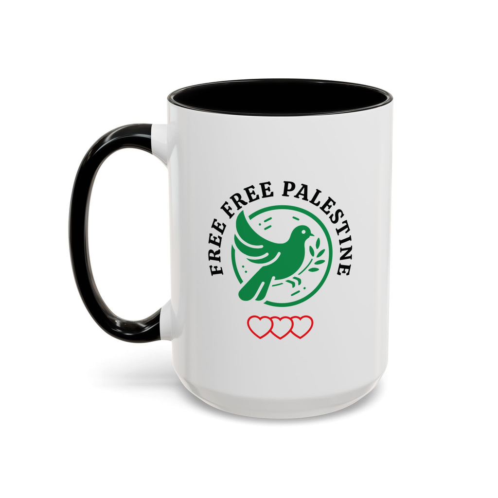 Free Palestine Accent Coffee Mug - 15oz / Black