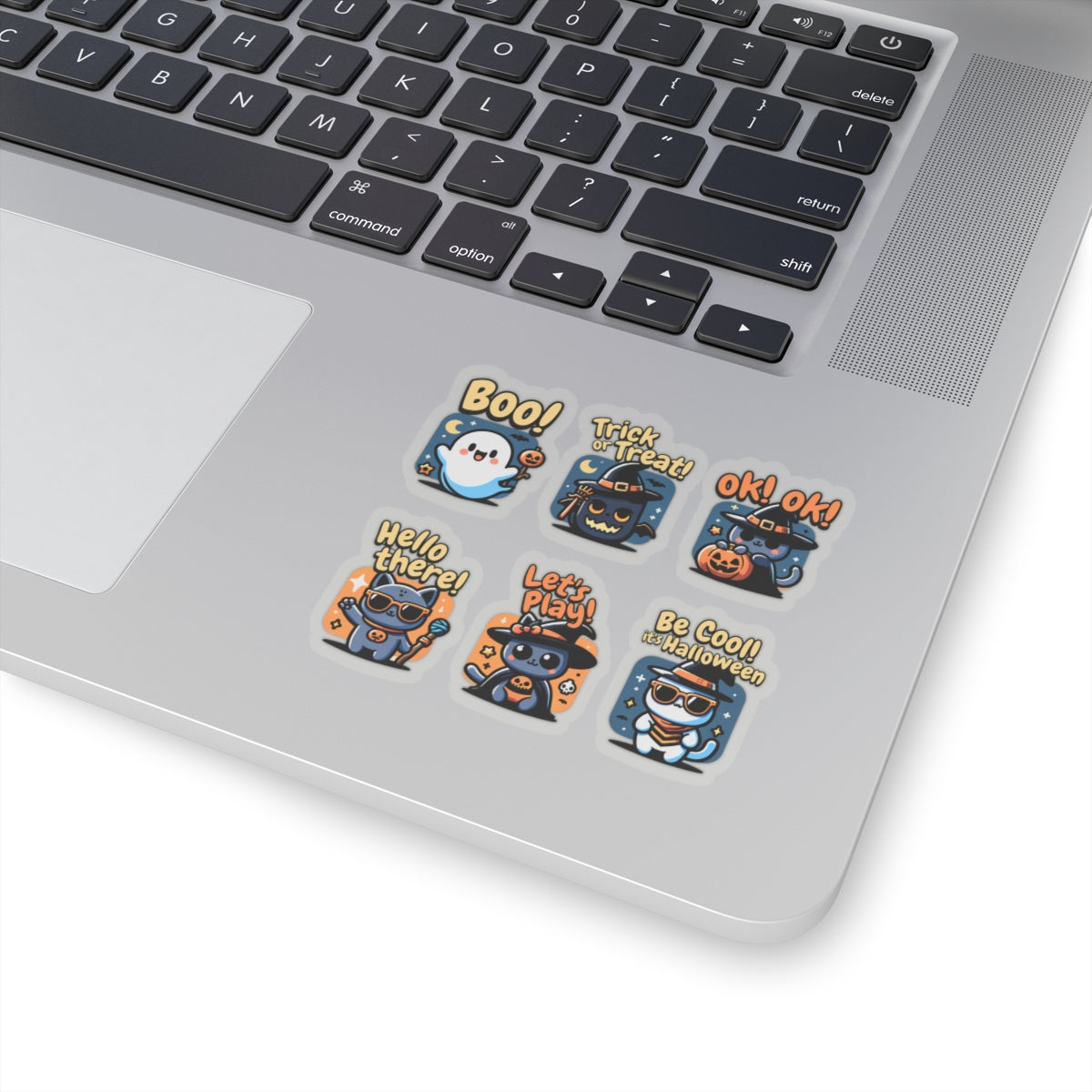 Cute Halloween Cat Stickers - Kiss-Cut Vinyl Decals for Laptops Water Bottles & Journals (Waterproof Glossy) - Paper