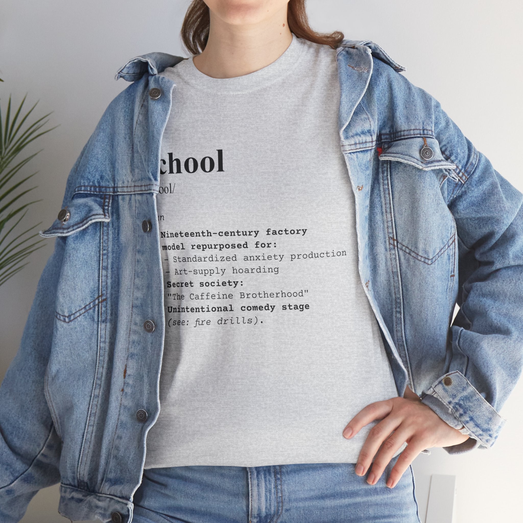 School Definition Unisex Tee Perfect for Students Teachers Casual Wear Back to School Birthday Gifts Graduation