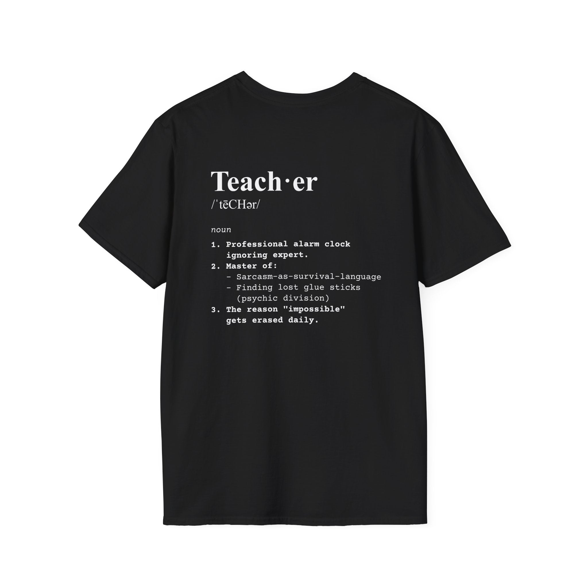 Teacher Definition T-Shirt (V3 - Back Print) - Black / S - T-Shirt