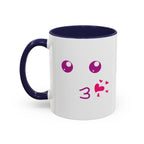 Cute Kiss Smiley Face Mug | XOXO Coffee Cup - 11oz / Navy