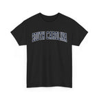 Black t-shirt with 'SOUTH CAROLINA' text on a white background
