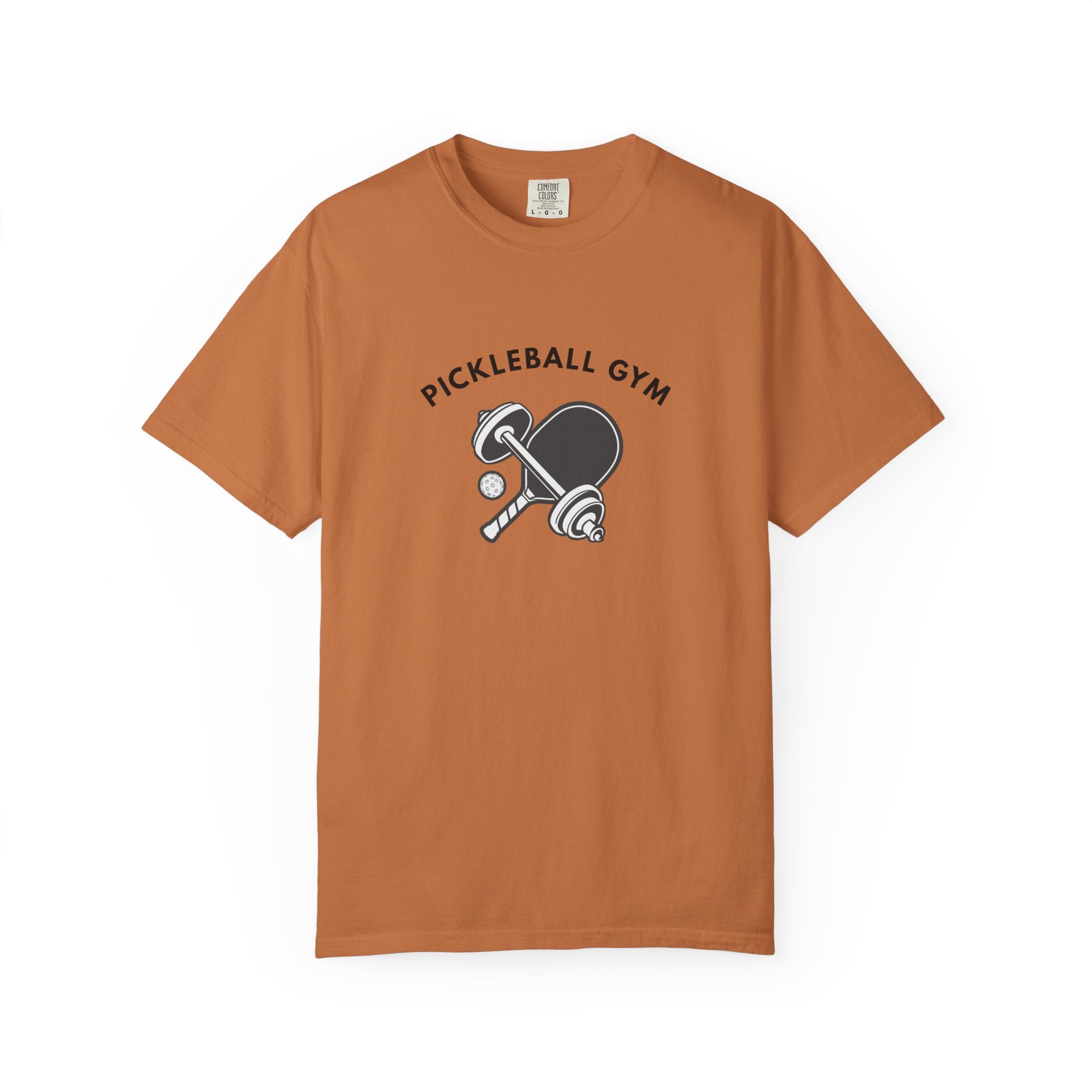 Funny Pickleball Gym T-Shirt | Paddle & Dumbbell Athletic Fitness Tee - Yam / S