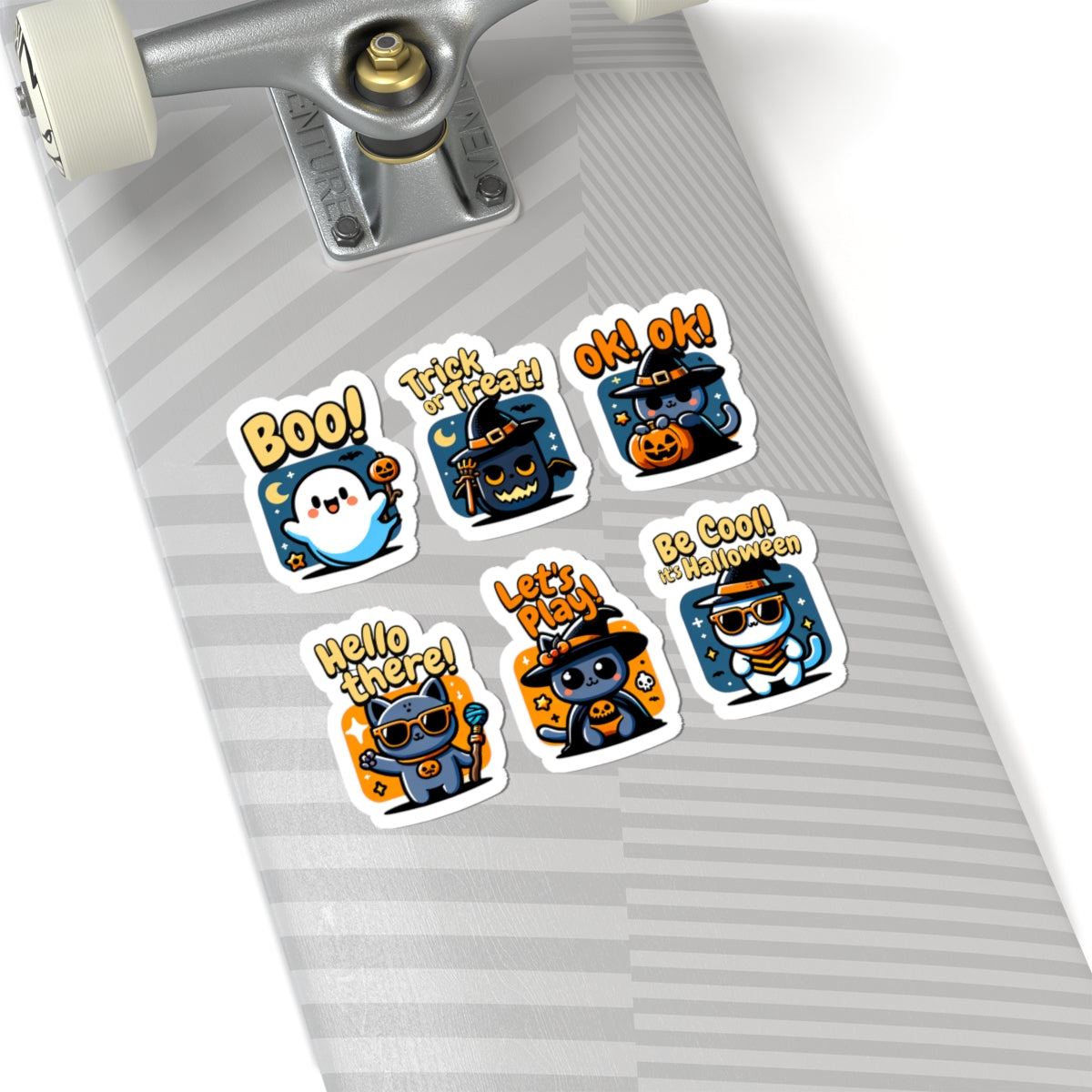 Cute Halloween Cat Stickers - Kiss-Cut Vinyl Decals for Laptops Water Bottles & Journals (Waterproof Glossy) - Paper