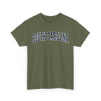 Green t-shirt with 'South Carolina' text on a white background