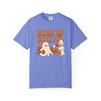 Funny Halloween Ghost T-Shirt: Spooky Pumpkin Design with ’Scare Up Some Fun’ Quote - Flo Blue / S - T-Shirt