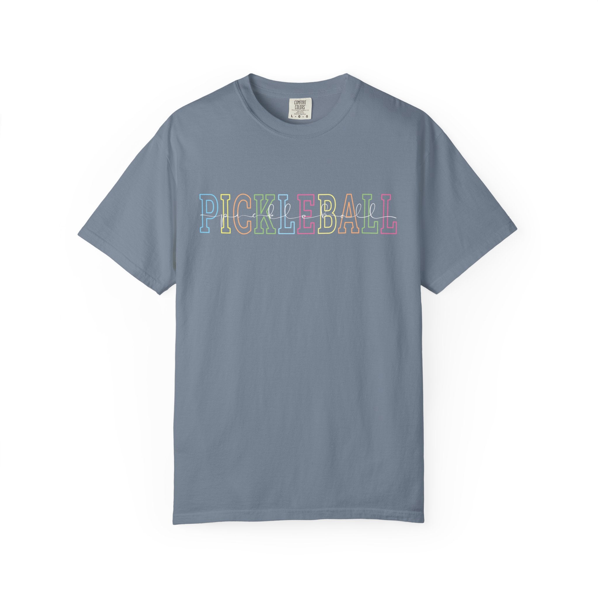 Pickleball Typography T-Shirt | Casual Athletic Tee for Players - Blue Jean / S