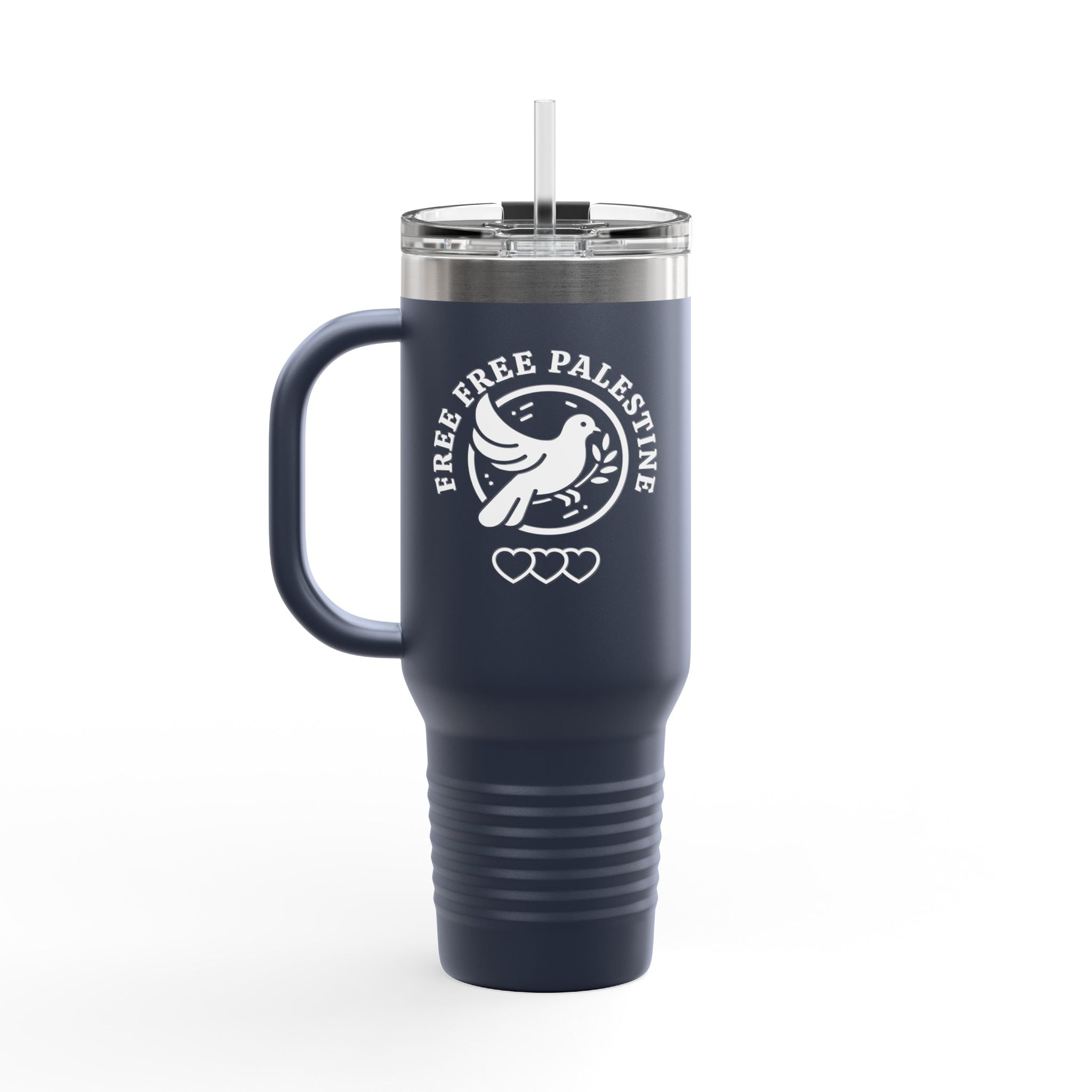Free Palestine Insulated Travel Mug - 40oz / Navy Blue