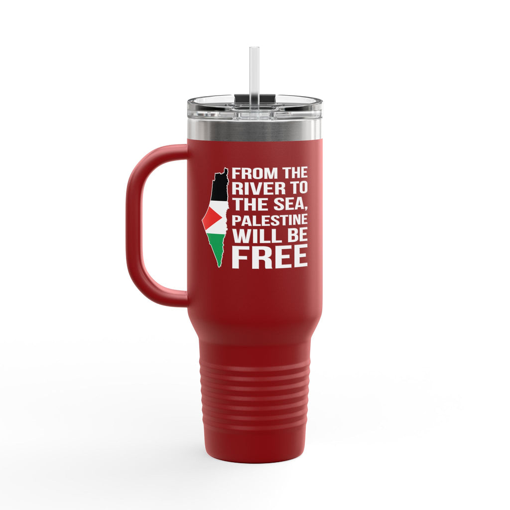 Palestine Freedom Insulated Travel Mug - 40oz / Red