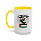 Peace for Palestine Accent Coffee Mug - 15oz / Yellow