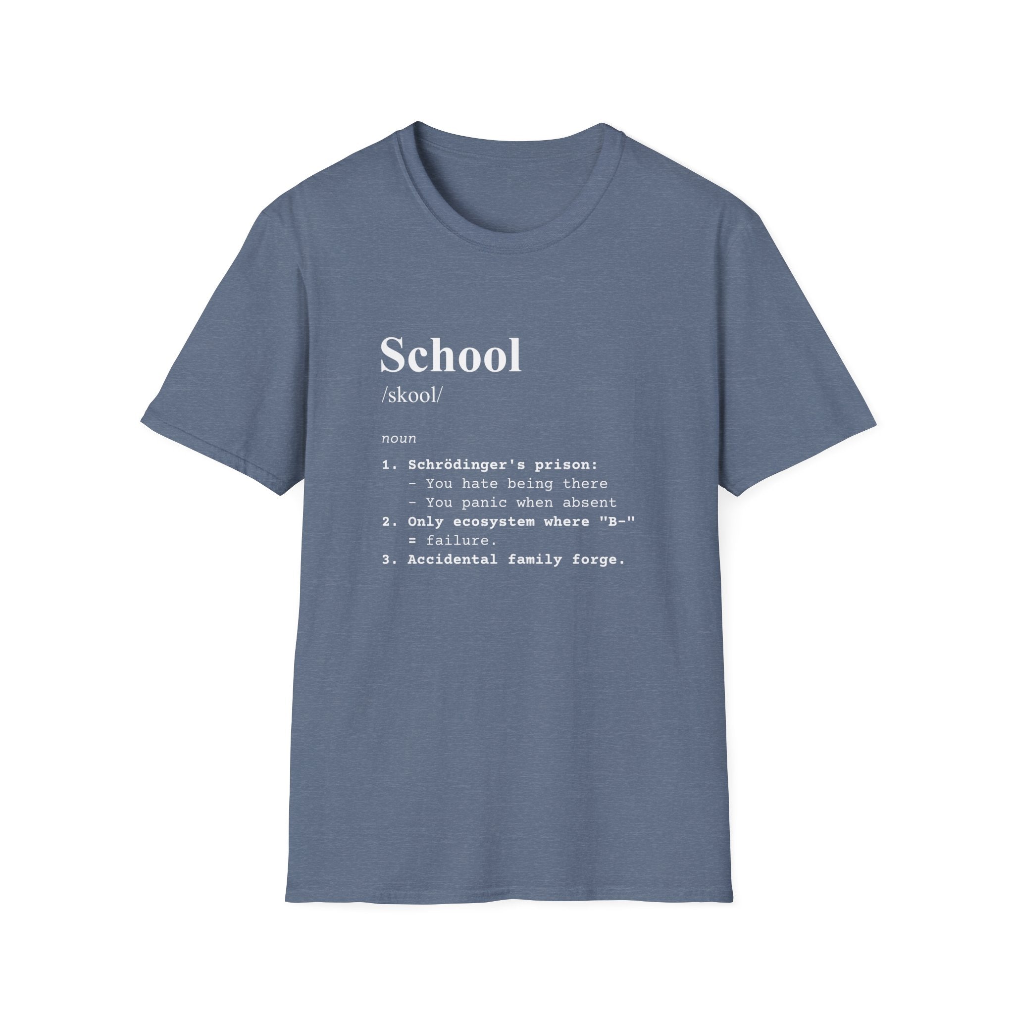 School Definition T-Shirt (V5) - Heather Indigo / S - T-Shirt