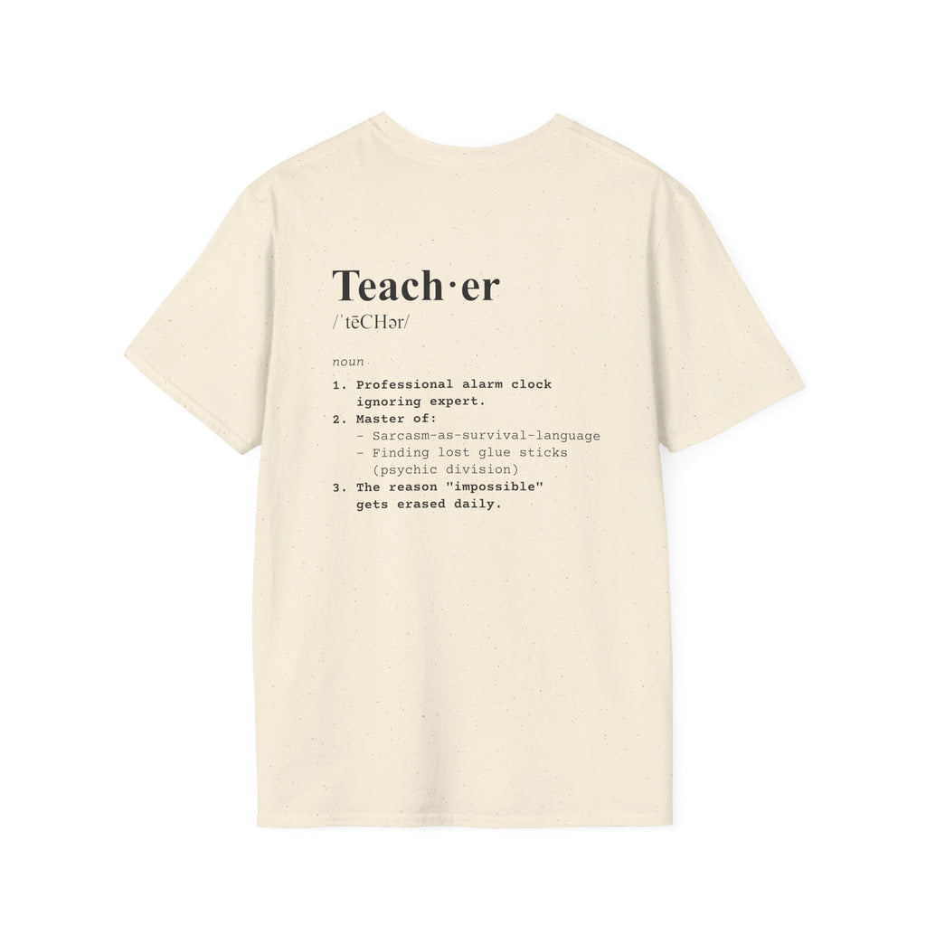 Teacher Definition T-Shirt (V3 - Back Print) - Natural / S - T-Shirt