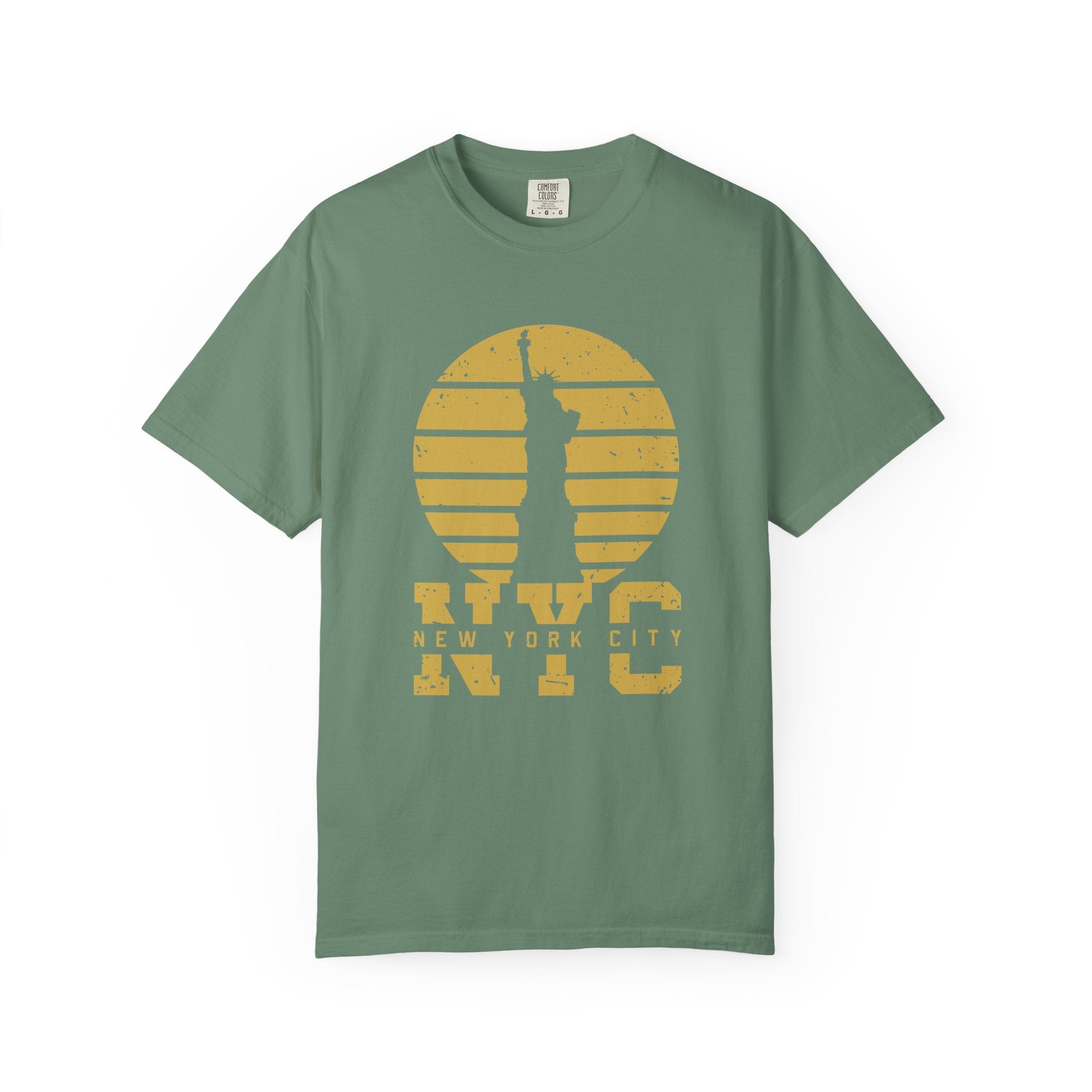 NYC Sunset Graphic T-Shirt - Light Green / S