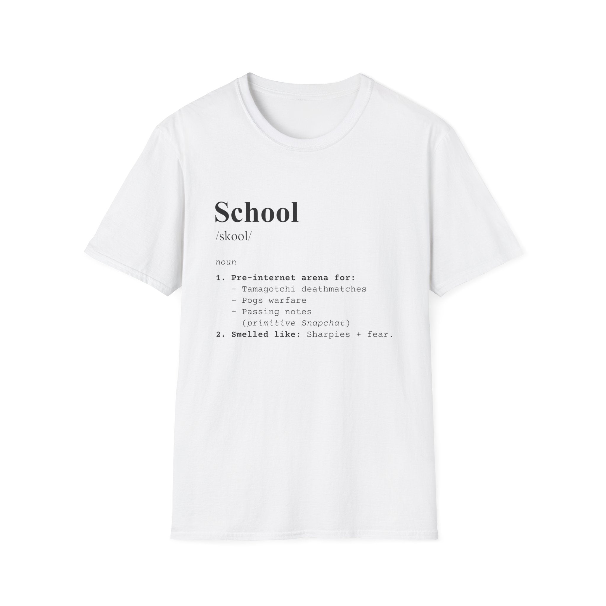 School Definition T-Shirt (V4) - White / S - T-Shirt