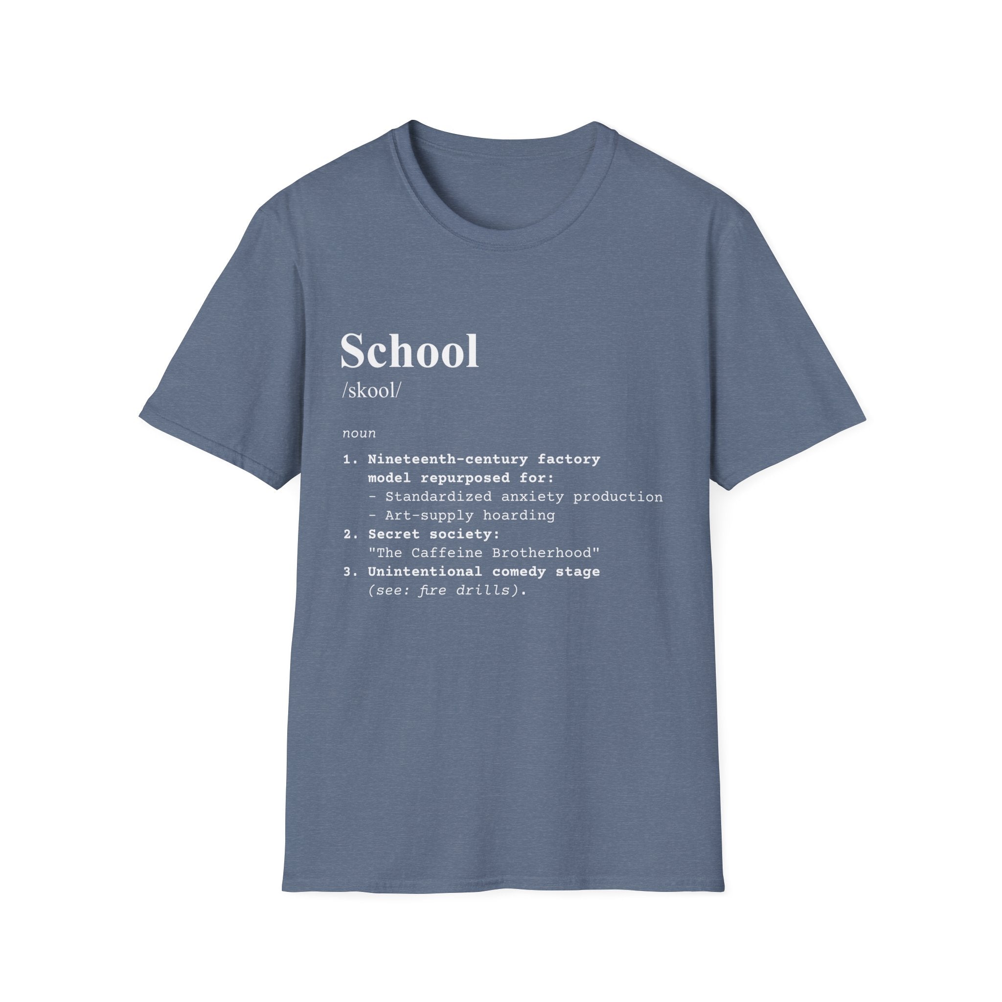 School Definition T-Shirt (V3) - Heather Indigo / S - T-Shirt