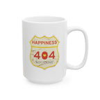 Vintage ’Happiness 404 Not Found’ Ceramic Mug 11oz & 15oz