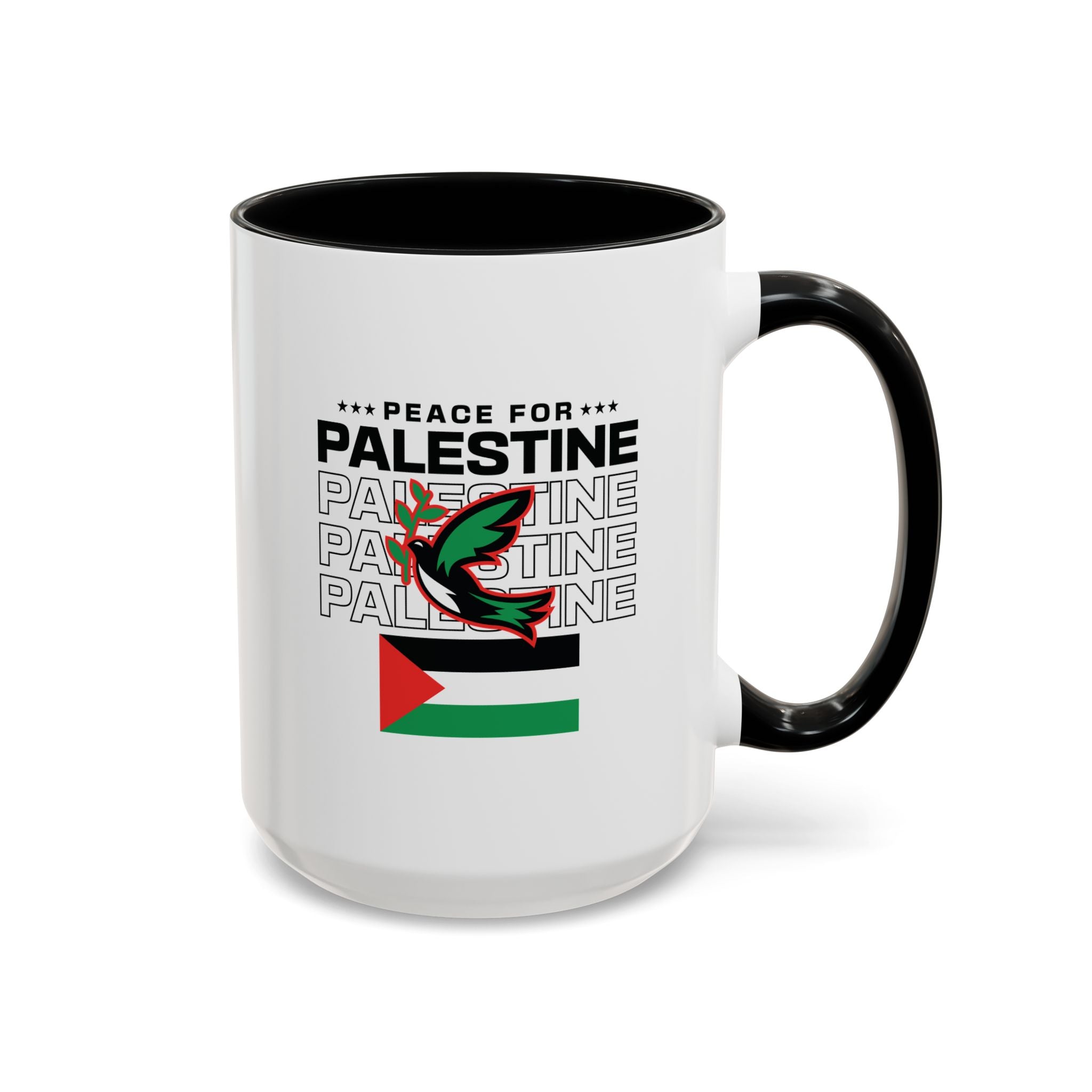 Peace for Palestine Accent Coffee Mug