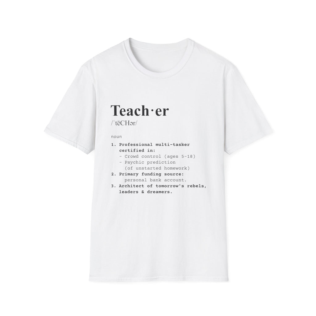 Teacher Definition T-Shirt (V2) - White / S - T-Shirt