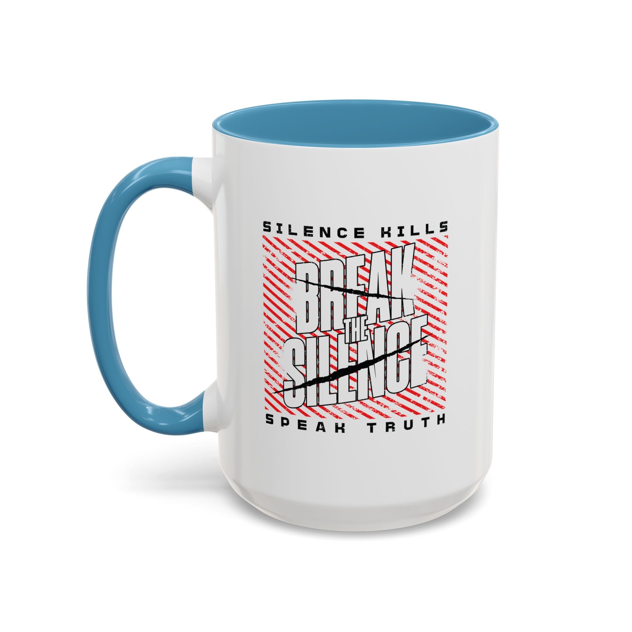 Break the Silence Accent Coffee Mug - 15oz / Light Blue